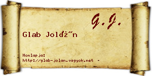 Glab Jolán névjegykártya